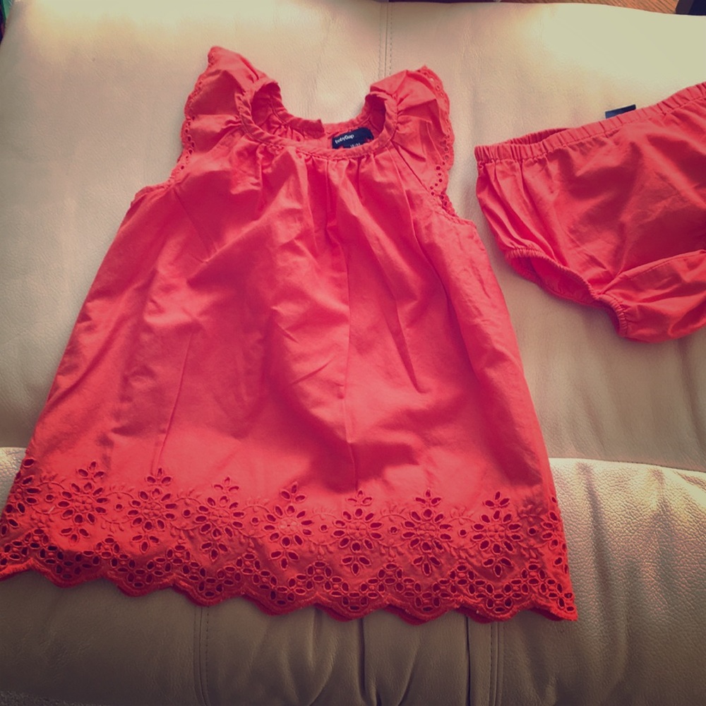 Orange eyelet dress GAP